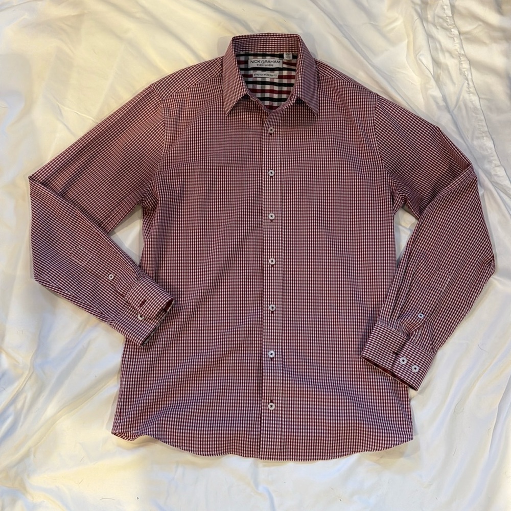 *Tailored* red gingham dress shirt